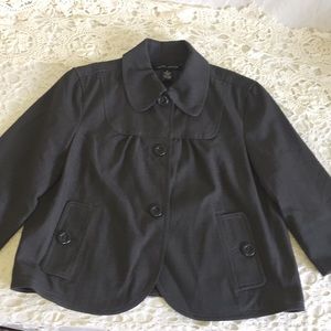 Larry Levine Grey Swing Crop 3/4 Sleeve Jacket